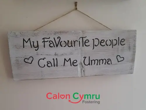 A sign made for Charmaine by her children saying My favourite people call me Umma