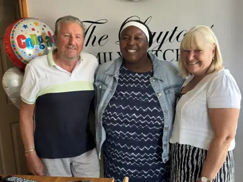 Graham and Margaret with their Supervising Social Worker, Sandra