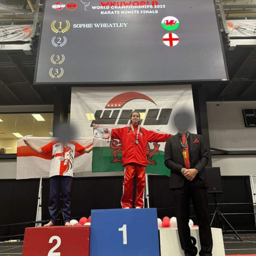 Sophie on the podium as World Champion