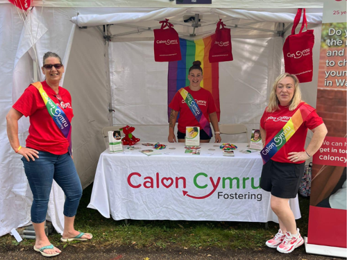 Kim, Rebecca and Debbie at Pride Cymru